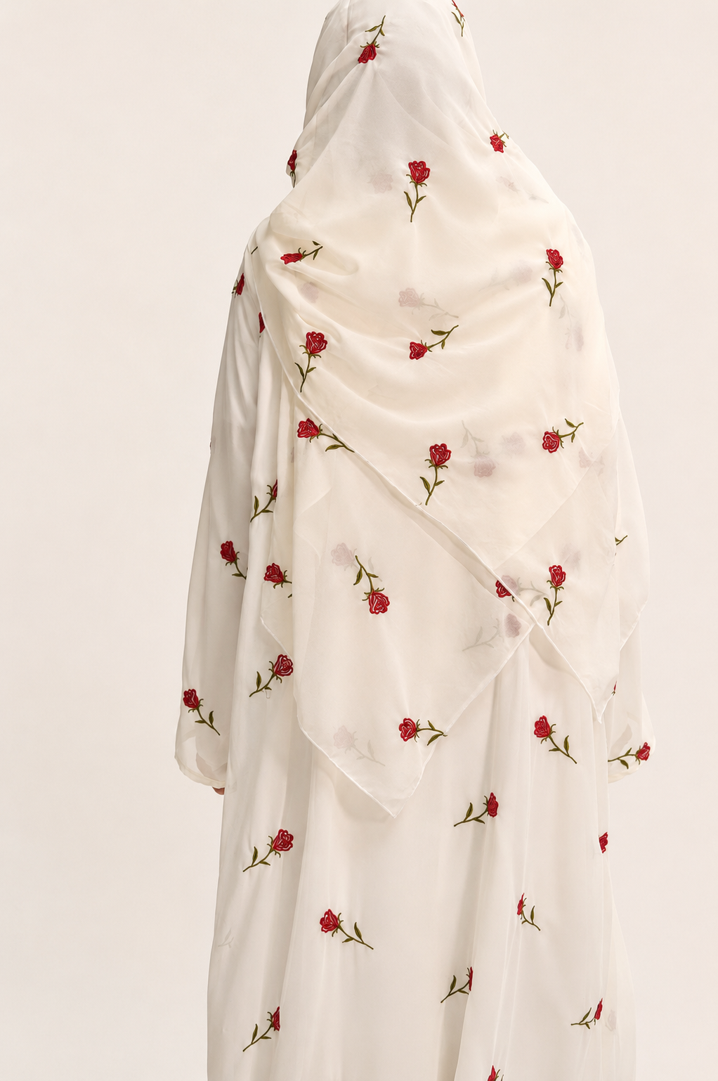 Rose d'Amour Abaya in White