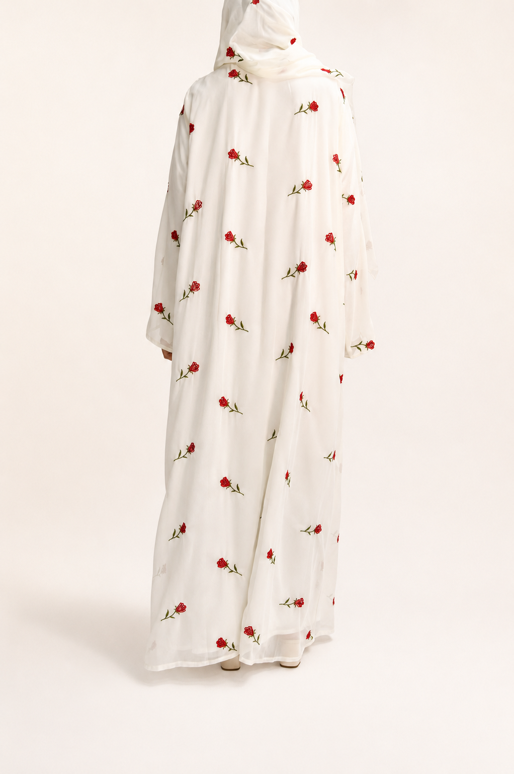 Rose d'Amour Abaya in White