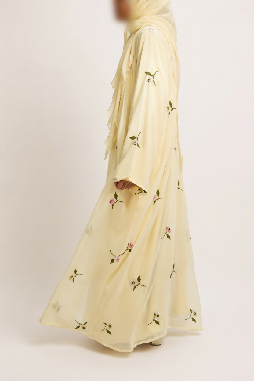 Très belle Abaya in Yellow