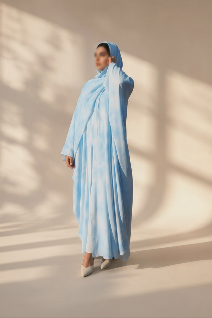 Le ciel bleu open abaya