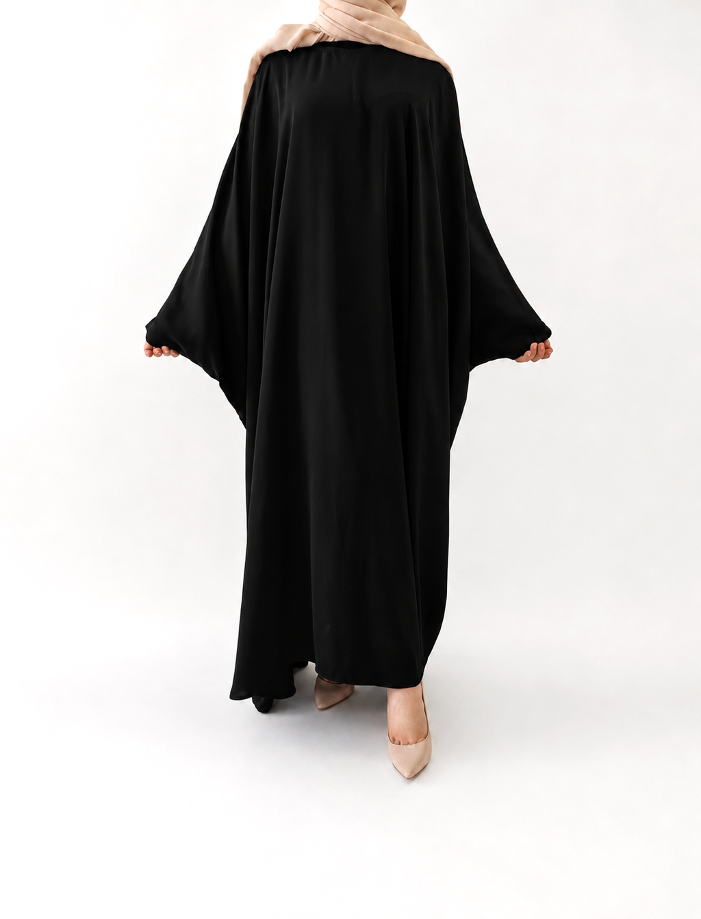 Classic Batwing Abaya in Black