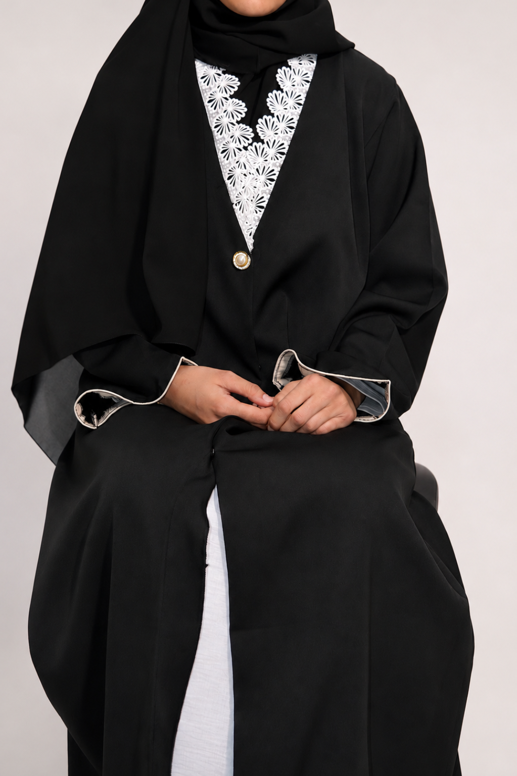 Jasmine Flower Lace Abaya