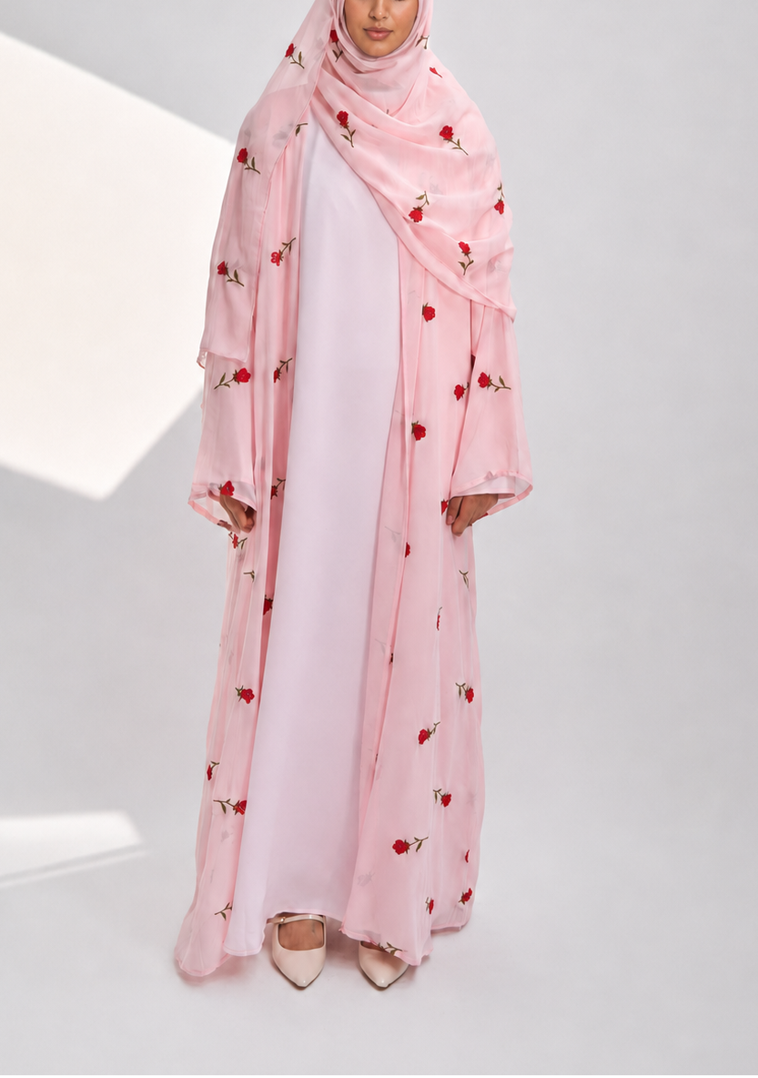 Rose d'Amour Abaya in Pink