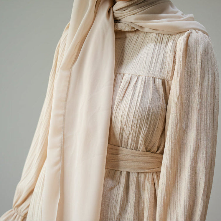 Alana belted dress in Vanilla