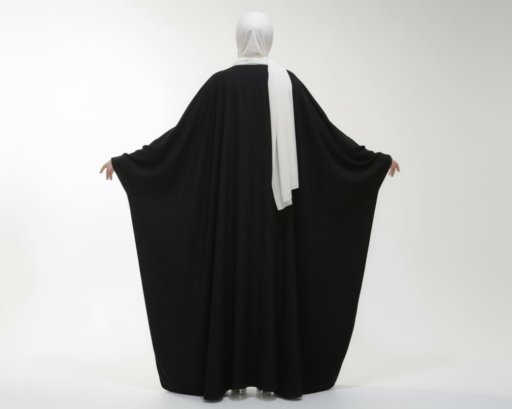 Classic Batwing Abaya in black