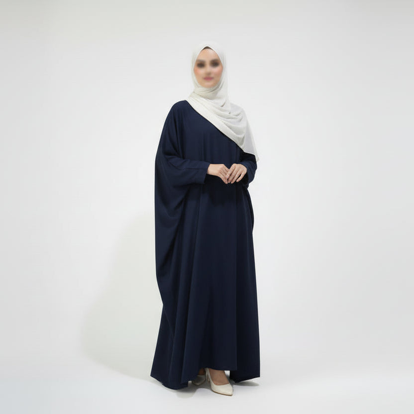 Classic Batwing Abaya in blue