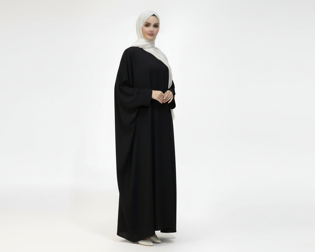 Classic Batwing Abaya in black