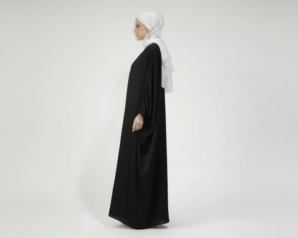 Classic Batwing Abaya in black
