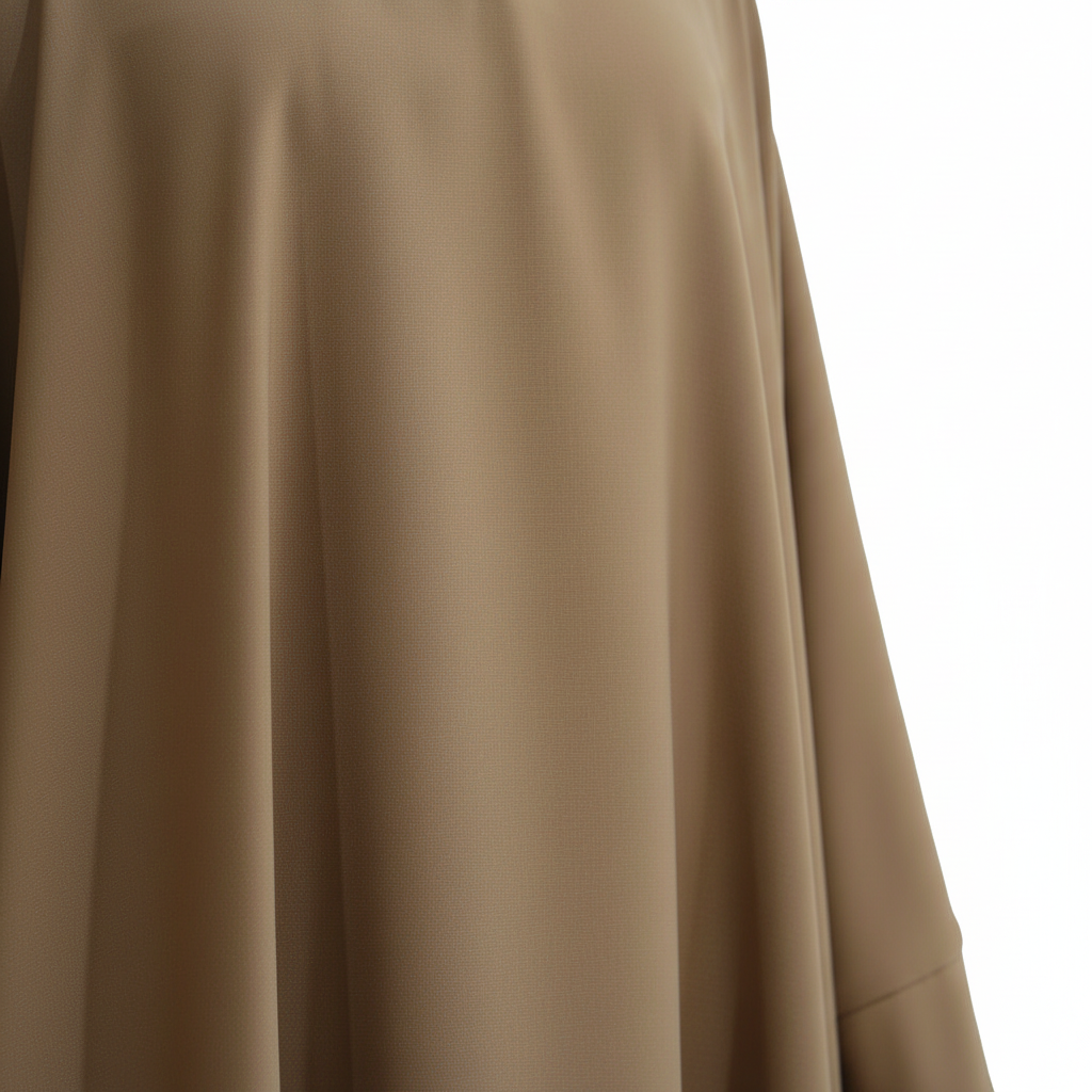 Material close-up for light mocha modest wear