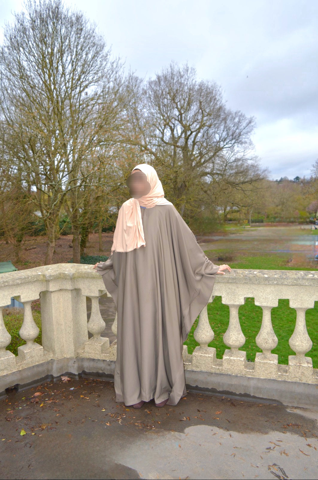 Signature Butterfly Abaya in Grey